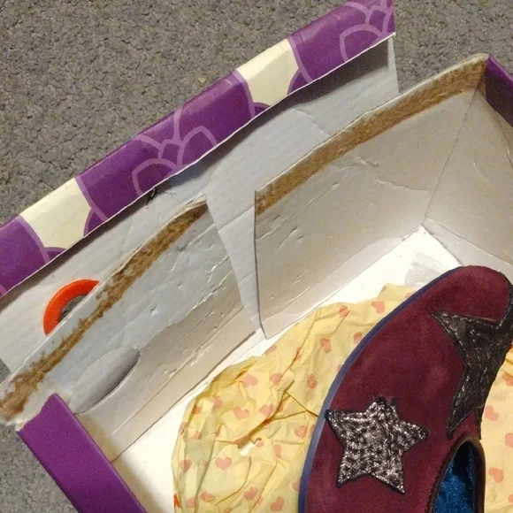 Irregular Choice Burgundy Heels with Silver Stars - Picture 10 of 11